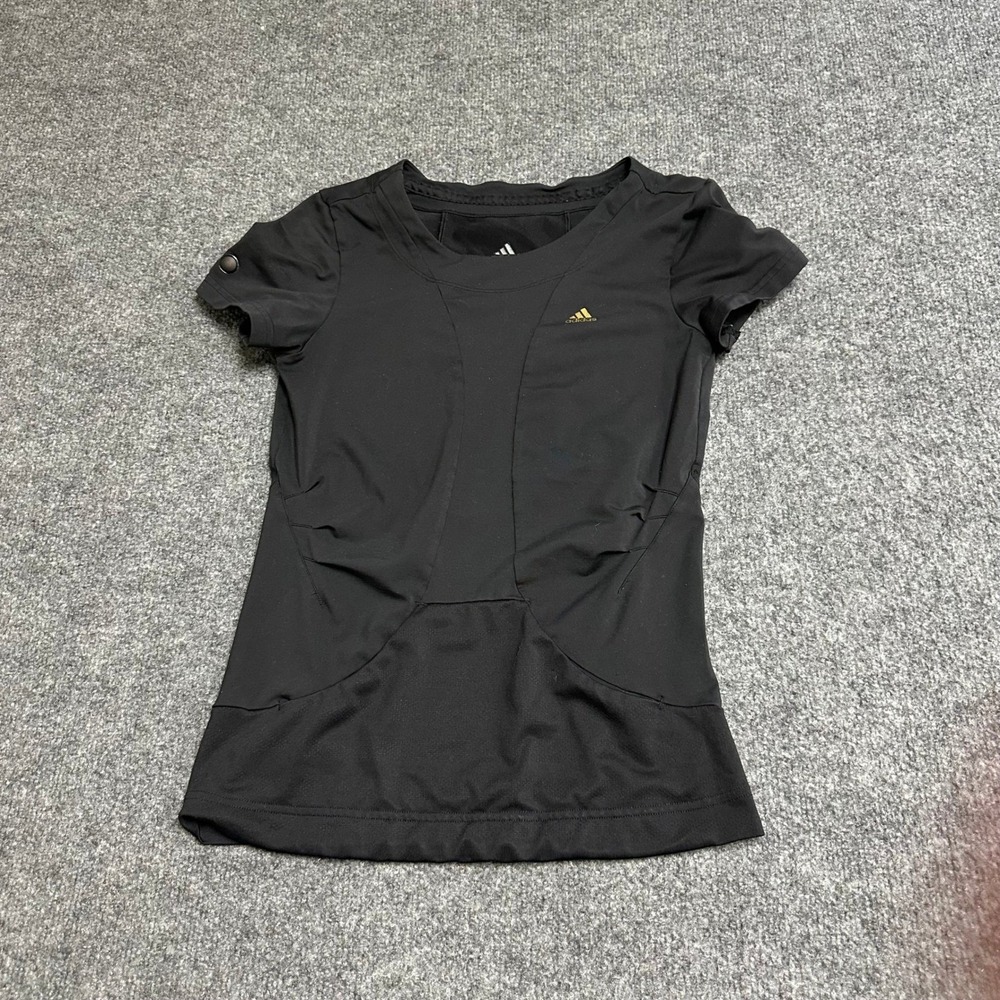 Adidas Shirt Womens Size S Black Clima365 Slim Fit Short Sleeve Athletic Gym Top